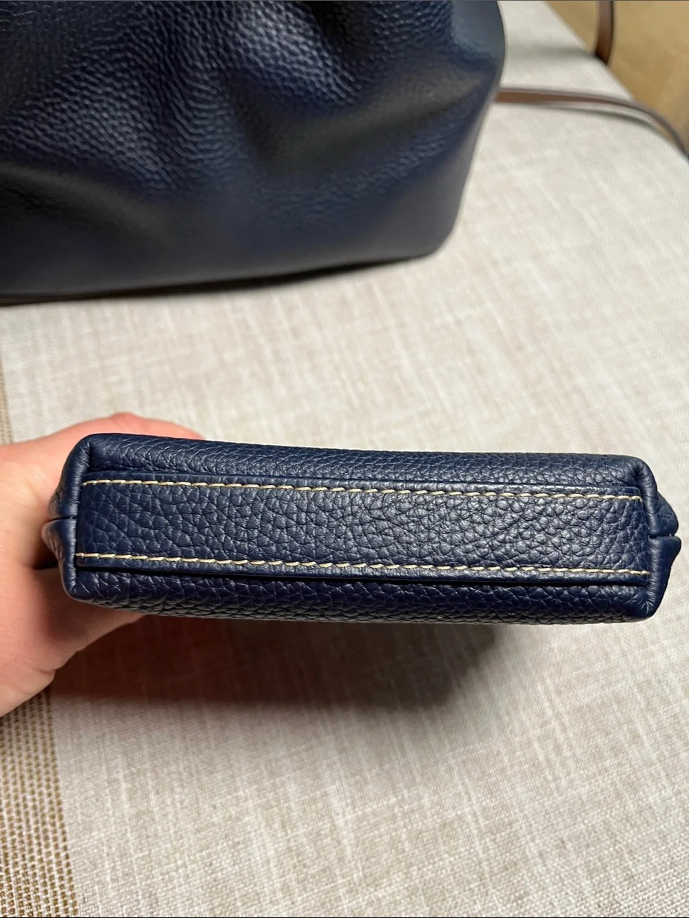 Dooney & Bourke Navy Leather  Mini Barlow with Kisslock Coin Purse